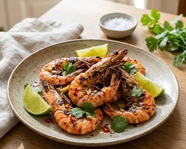 Grilled Prawns with Garlic and Ginger