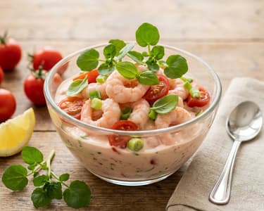 Shrimp Cocktail with Tomatoes and Cress