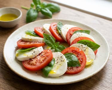 Classic Caprese with Tomatoes and Mozzarella di Bufala