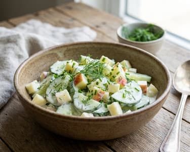 Refreshing Cucumber Salad with Apples and Yogurt