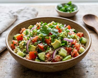 Colorful Quinoa Salad with Avocado and Vegetables
