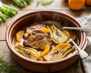 Pork Neck with Fennel and Oranges