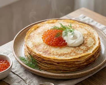 Blinis with Caviar and Sour Cream