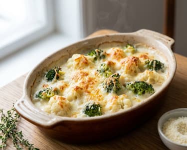 Gratinated Cauliflower and Broccoli | Creamy Oven Delight