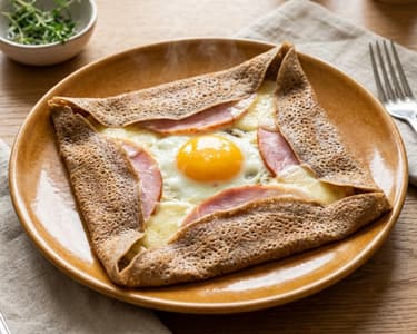 French Galettes with Ham and Cheese