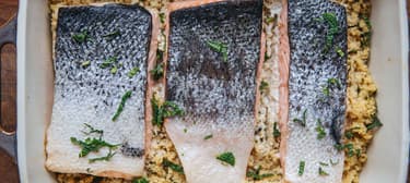 Gebackener Lachs mit Kräuter-Vollkorn-Couscous