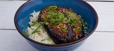 Geschmorte Miso Melanzani