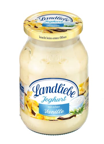 Landliebe fruit yoghurt vanilla in returnable jar