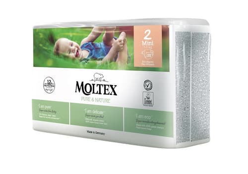 38 St MOLTEX pure & nature Öko-Windeln Babywindeln MINI Gr 2 3-6 kg 