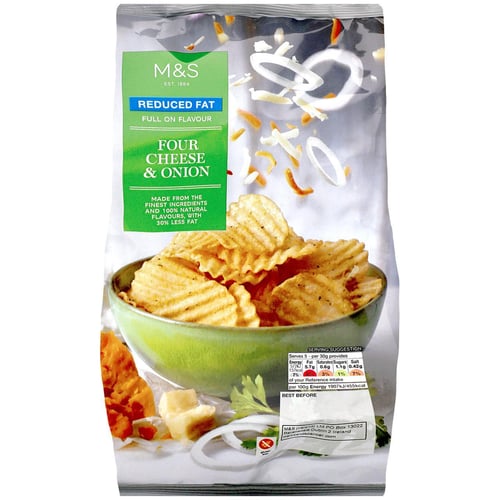 Marks&Spencer Reduced Fat 4 Cheese & Onion Crisps