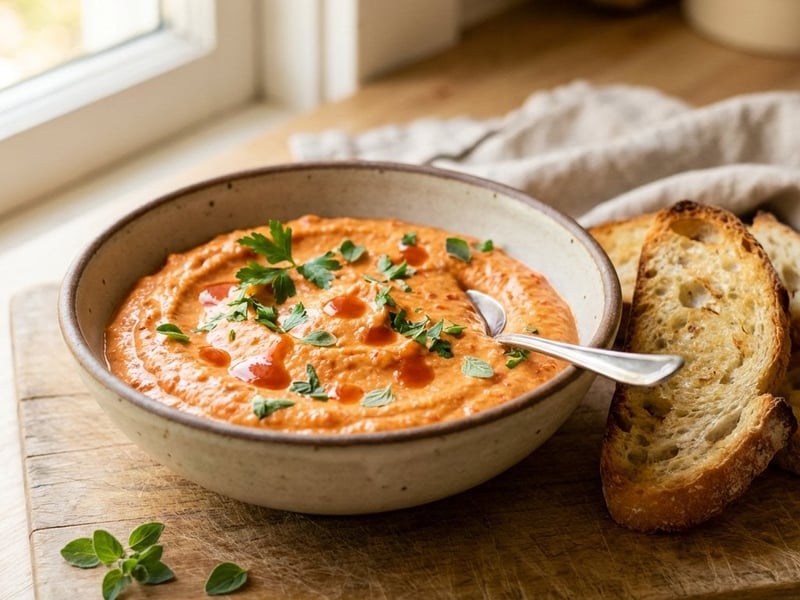 Spread with Roasted Bell Peppers and Cream Cheese