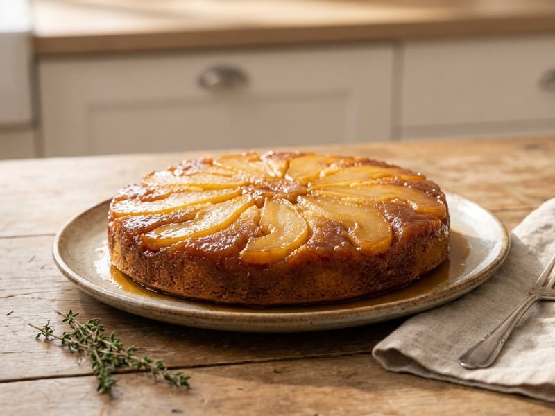 Upside-down Pear Cake with Ginger