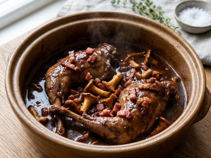 Hare Legs with Chanterelles