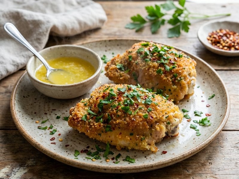 Chicken in Aromatic Breading with Lemon Sauce