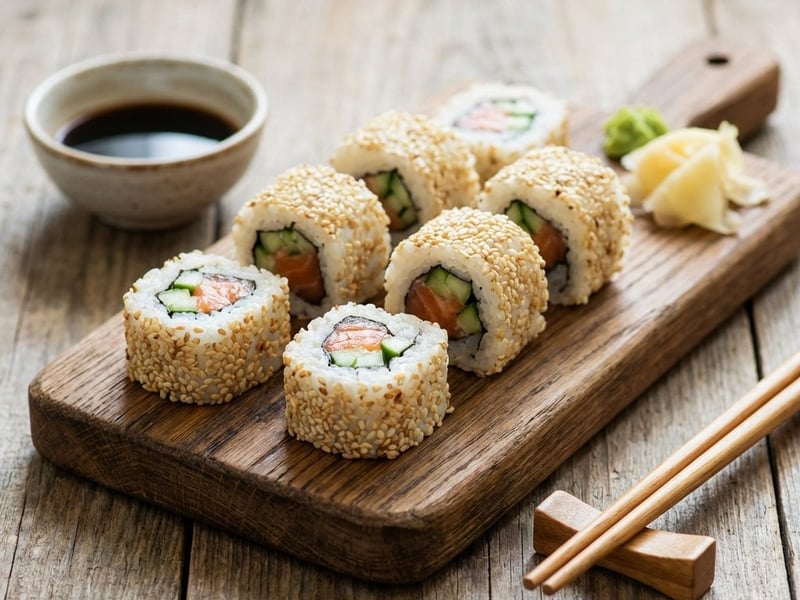 Uramaki – California Rolls with Sesame