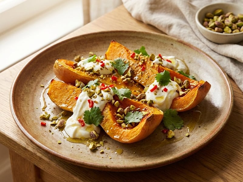 Roasted Pumpkin with Pistachios
