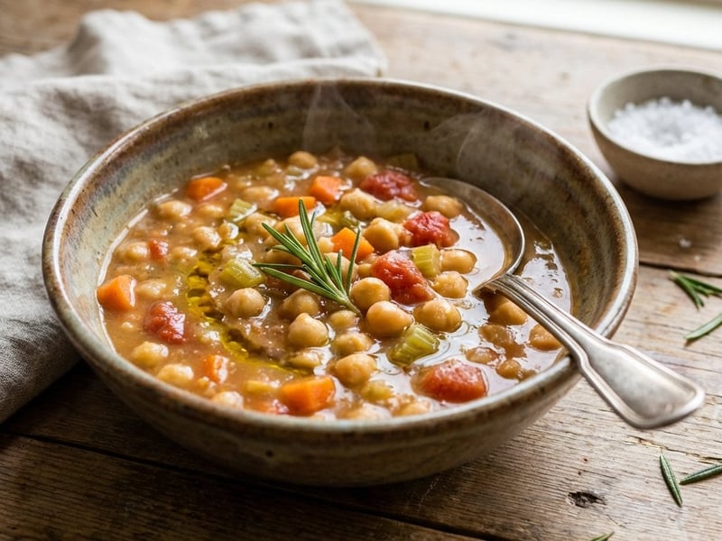 Hearty Chickpea Soup with Rosemary