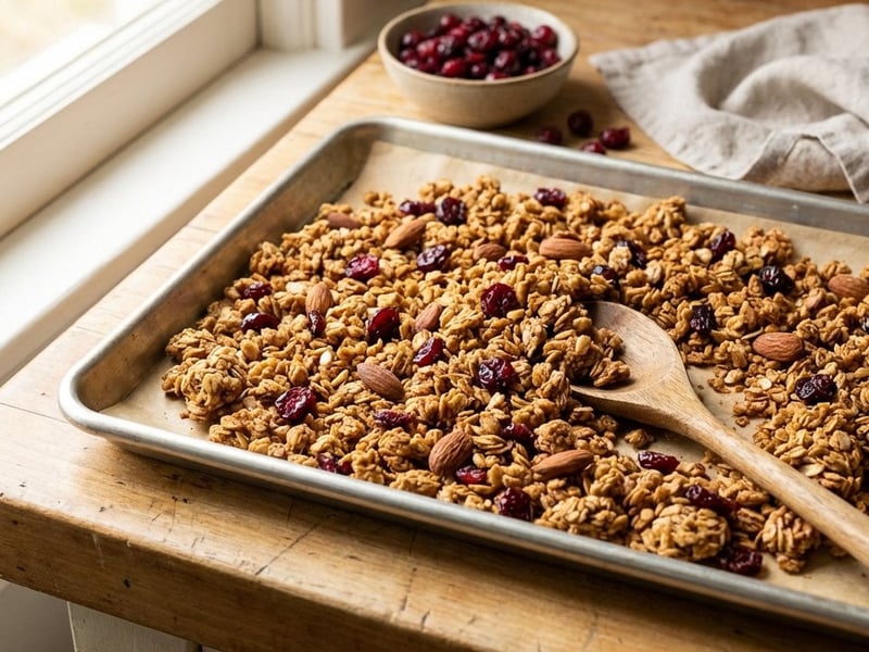 Spiced Crunchy Granola with Cranberries and Almonds