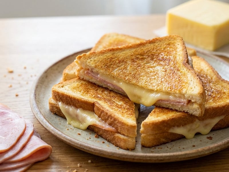 Gratinated Ham and Cheese Toasts