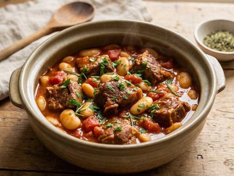 Braised Lamb with Beans and Tomatoes