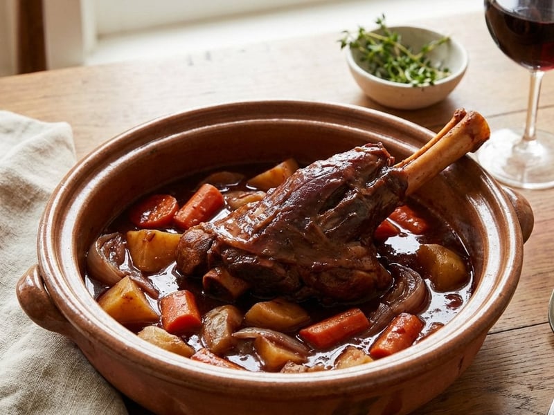 Braised Lamb Shank in Red Wine Sauce