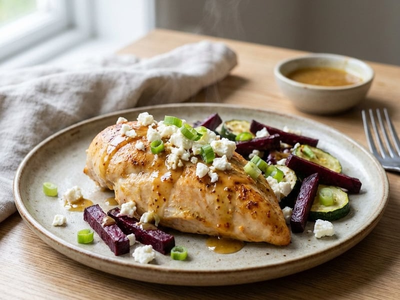 Juicy Chicken with Feta & Beetroot | Mediterranean Delight