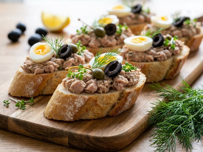Tuna Tapas with Quail Eggs