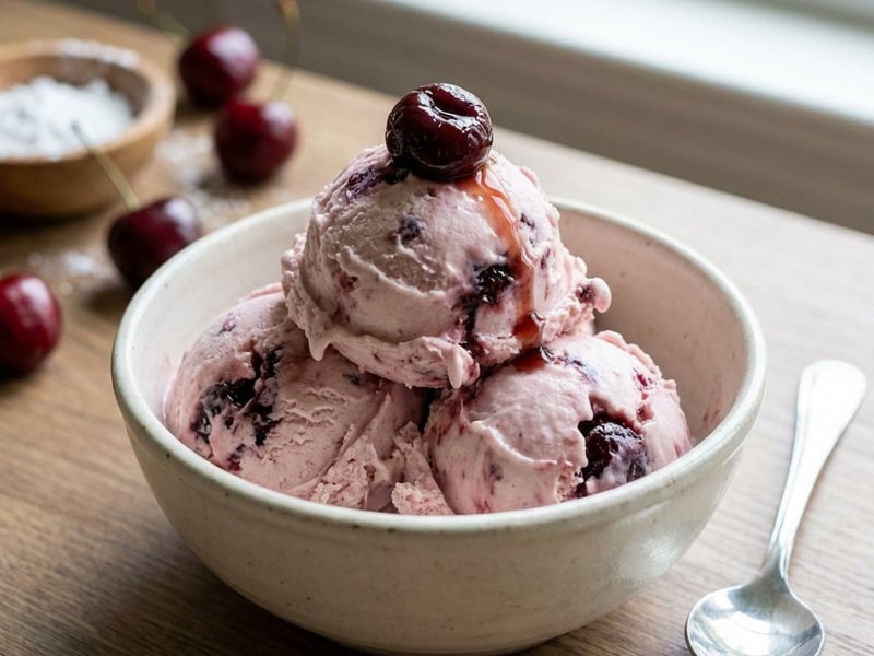 Creamy Cherry Ice Cream with Mascarpone