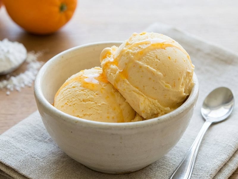 Creamy Orange Ice Cream with Sour Cream