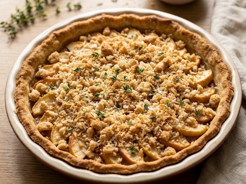Apple Cake with Thyme and Coconut Crumble