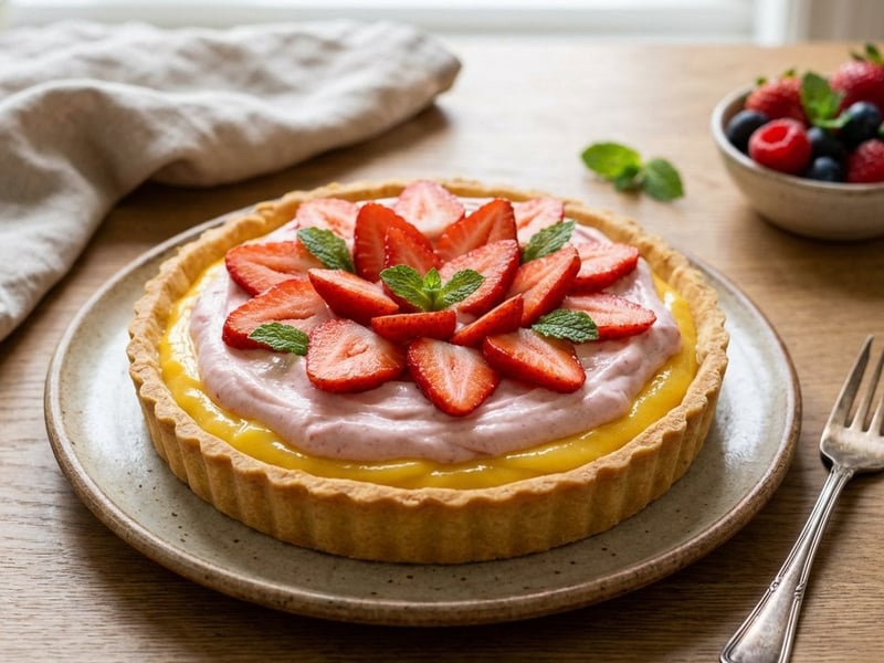 Strawberry Mango Tart with Crispy Crust