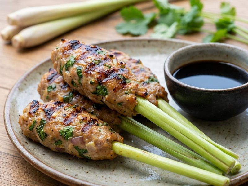 Nem lui - Vietnamese Lemongrass Pork Skewers