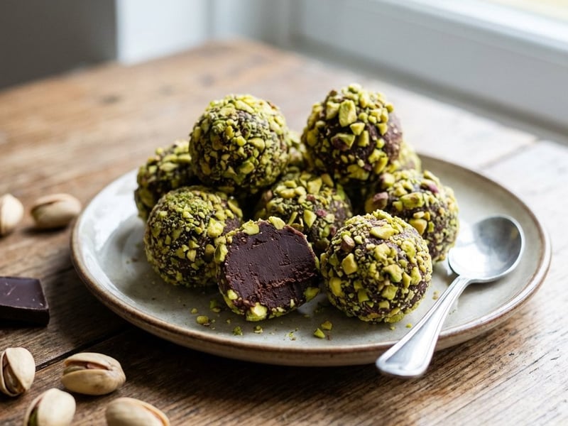 Coffee Truffles with Pistachios