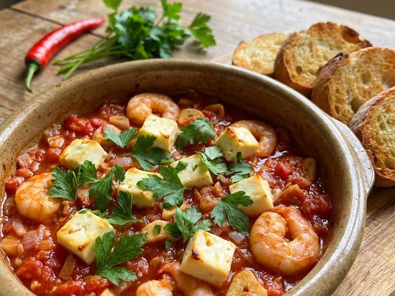 Shrimp with Tomatoes and Feta | Mediterranean Delight
