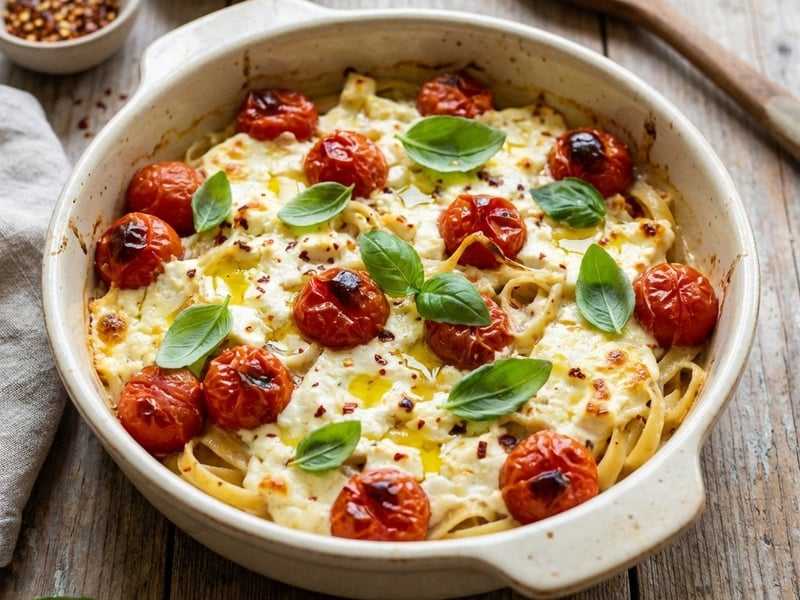 Pasta with Baked Feta and Tomatoes