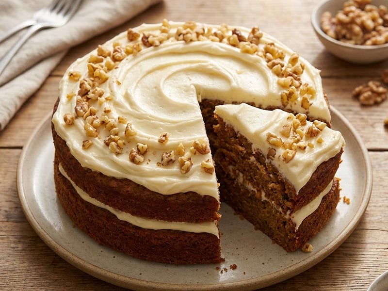Moist Carrot Cake with Walnuts