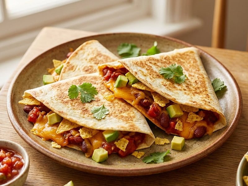 Mexican Roasted Tortillas with Beans and Avocado