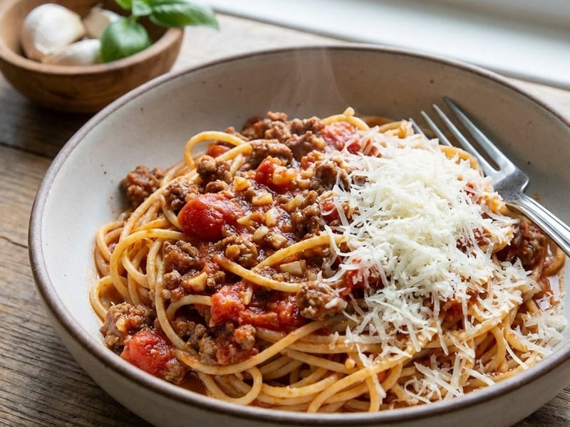 One-Pot Spaghetti with Minced Beef and Tomatoes