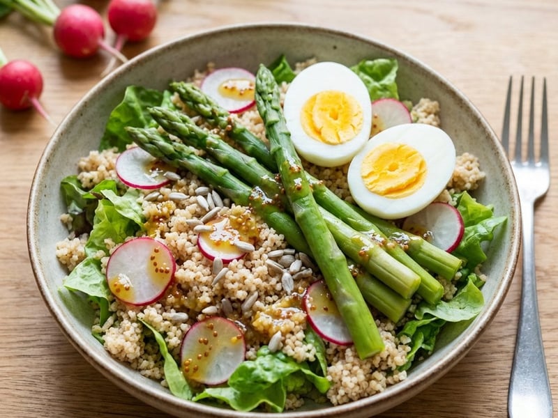 Fresh Asparagus Salad with Eggs and Honey-Mustard Dressing