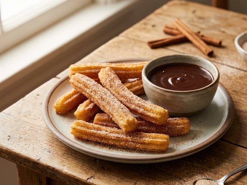 Crispy Churros with Chocolate Sauce