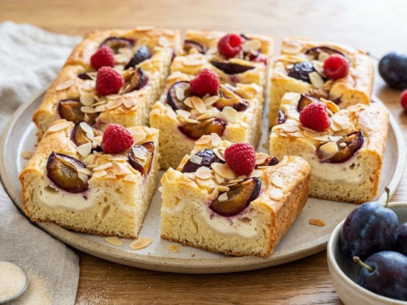 Juicy Yogurt Cake with Summer Fruits and Quark