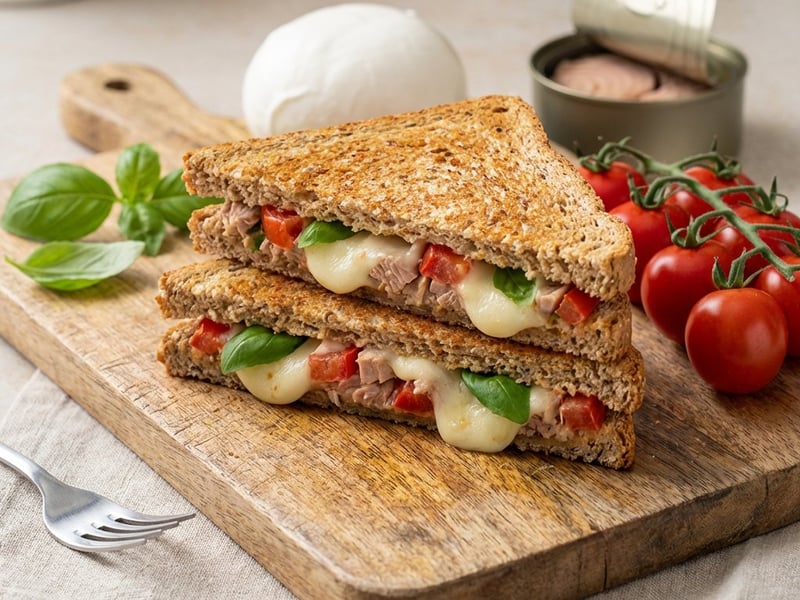 Quick Tuna Toasts with Mozzarella