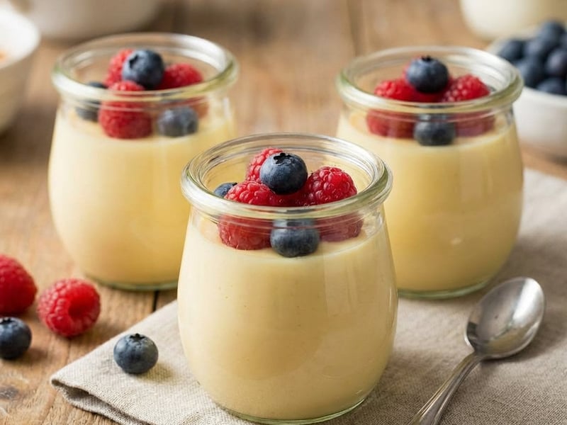 Creamy Egg Yolk Pudding with Vanilla & Coconut