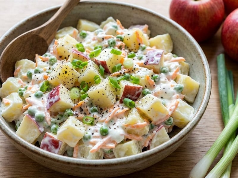 Light Potato Salad with Yogurt and Apples