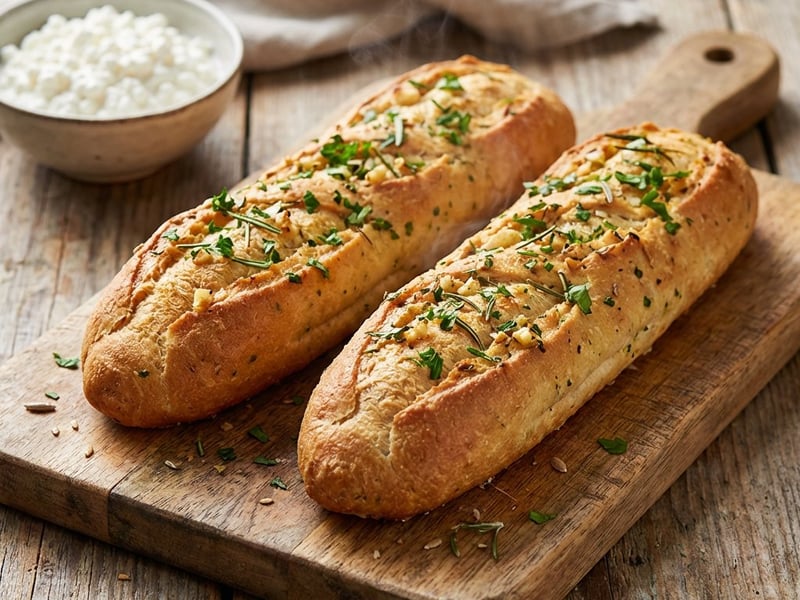 Crispy Low Carb Garlic Baguettes | Protein-rich & Quick