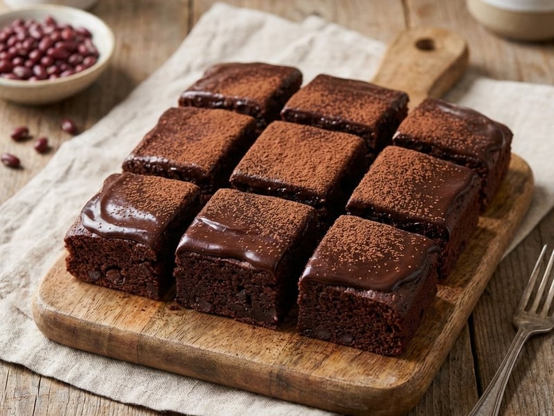 Juicy Bean Brownies with Chocolate Glaze