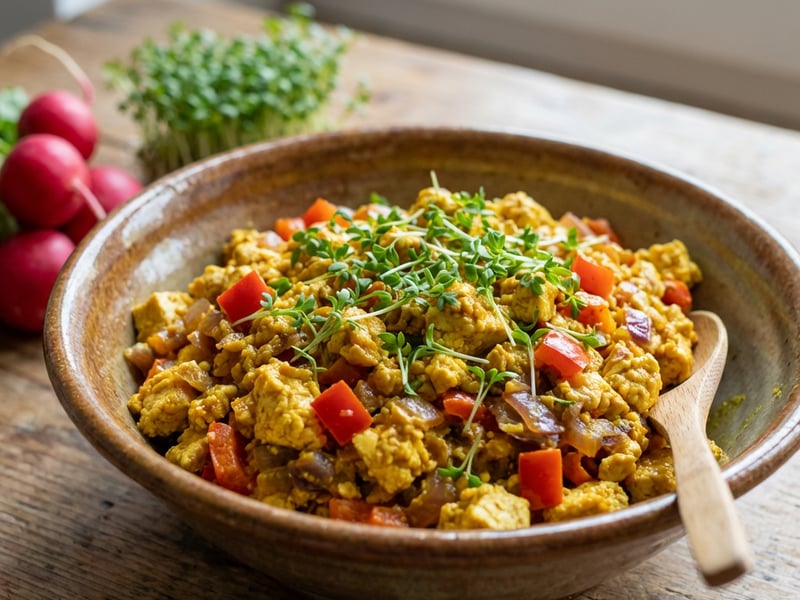 Veganer Rührtofu