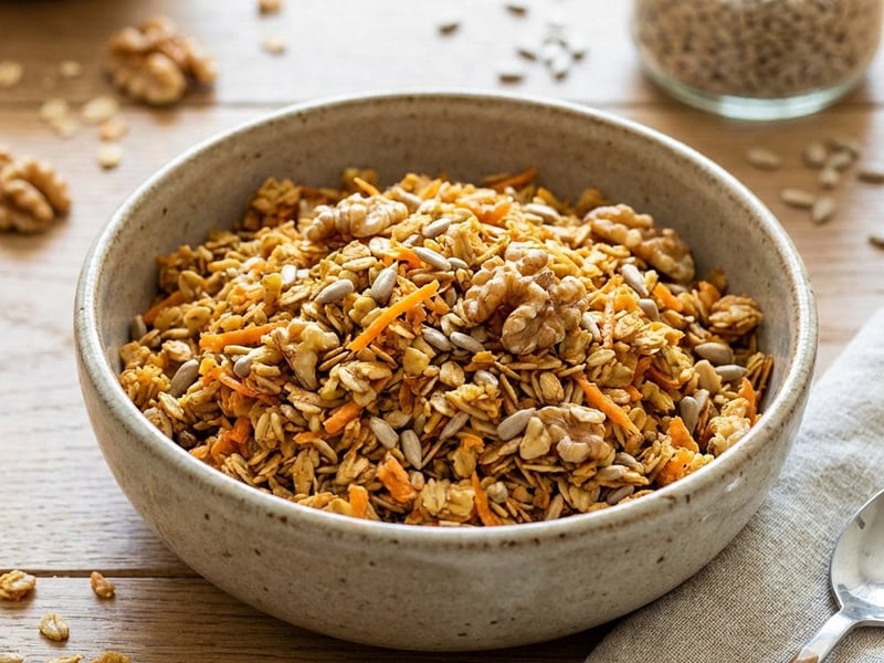 Spicy Carrot Granola | Crunchy Snack
