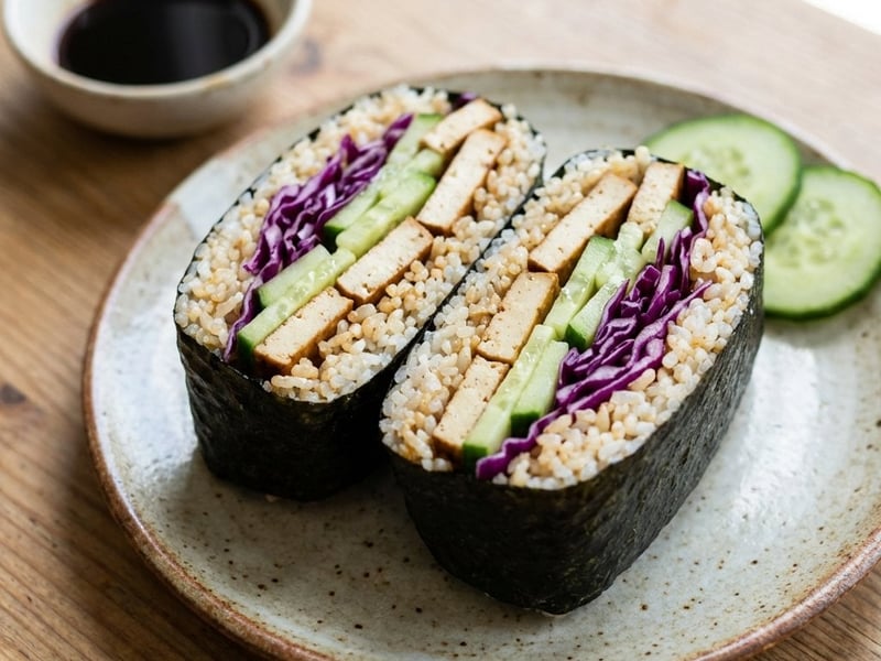 Onigirazu with Tofu | The healthy Sushi Sandwich