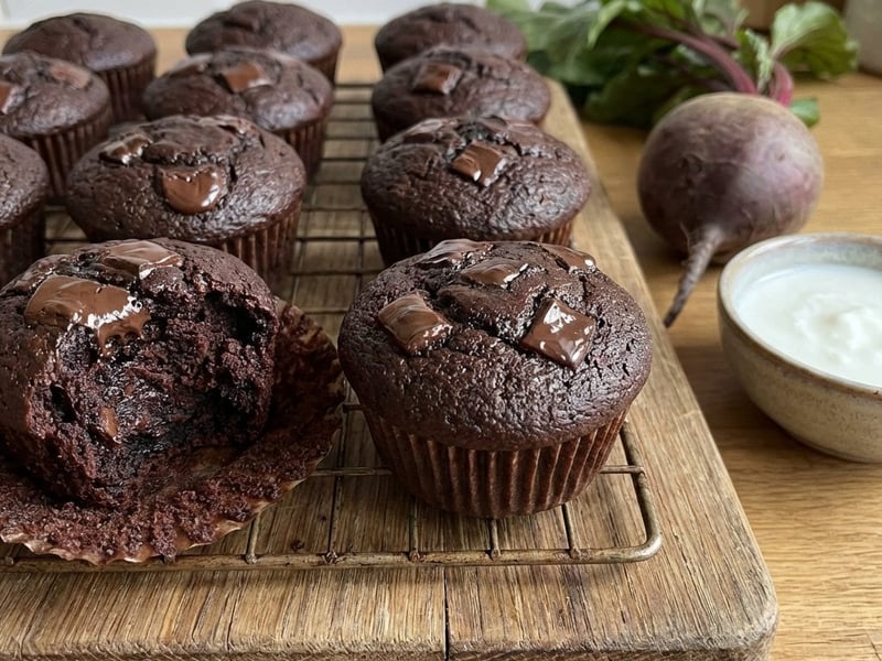 Chocolate Muffins with Beetroot | Extra Juicy